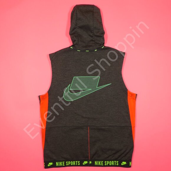 Nike Hoodie Mens Medium Gray Vest Therma Dri Fit Clash Half Zip Pullover - Picture 3 of 8